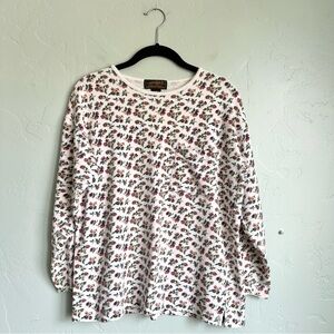 Eddie Bauer Vintage Women’s Fall Floral Long Sleeve Tee Size Small Cottagecore